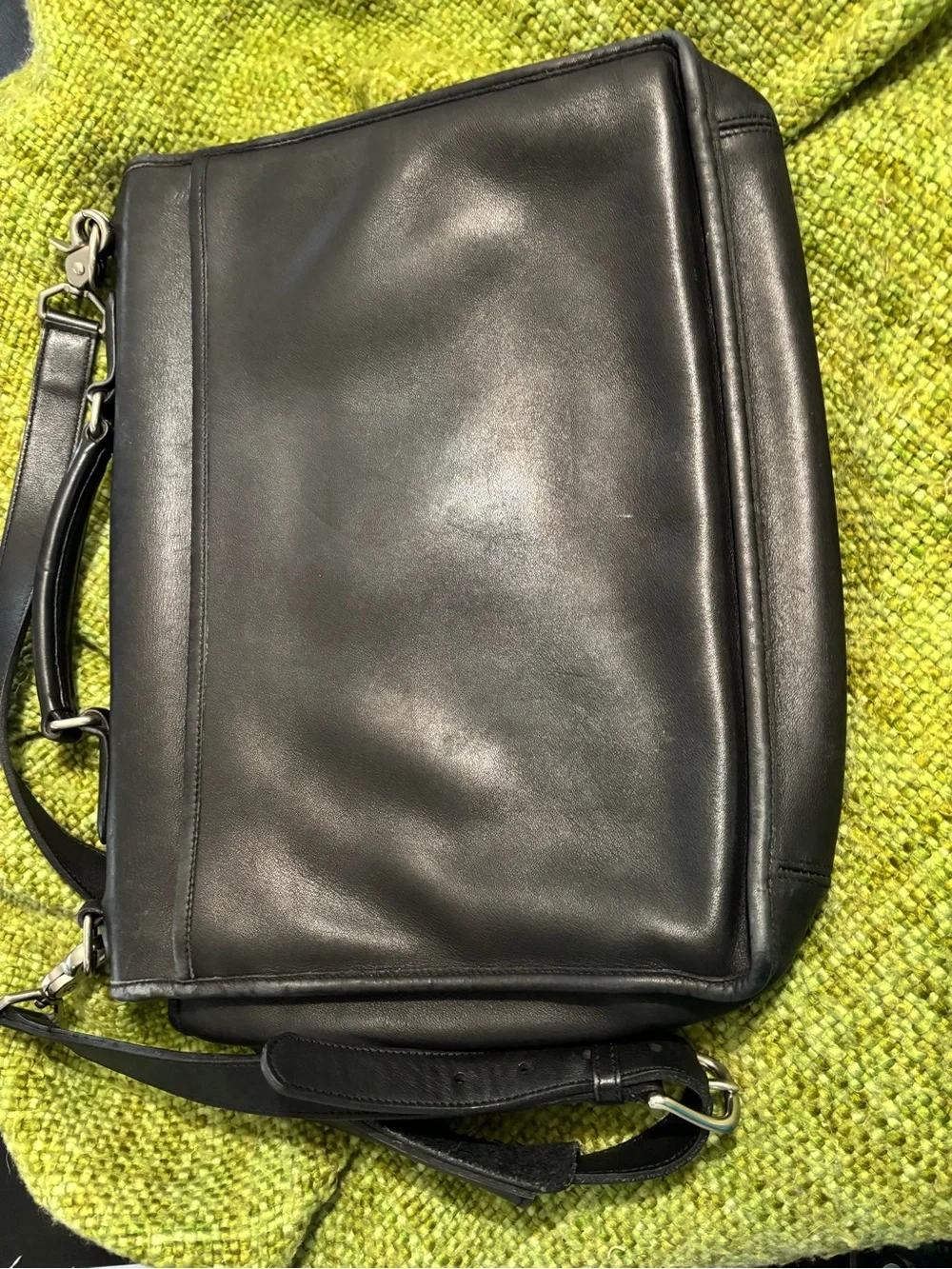 Vintage Coach Messenger Classic Black Leather  Briefcase - Premium Work Bag